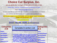Tablet Screenshot of choicecutsurplus.com